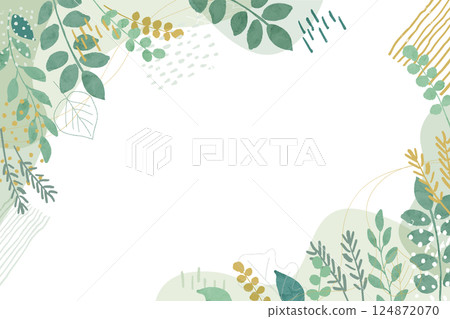 Flat background frame of leaves 124872070