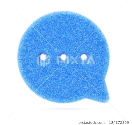 3d blue fluffy chat speech, message or comment icon render. Cute plush text dialog bubble, web notification furry cloud shape, circle talk box with shaggy fur texture for ui design. 3D illustration 3d blue fluffy chat speech, message or comment icon render. Cute plush text dialog bubble, web notification furry cloud shape, circle talk box with shaggy fur texture for ui design. 3D illustration 124872269