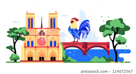 Travel to France - colorful flat design style illustration Travel to France - colorful flat design style illustration 124872567