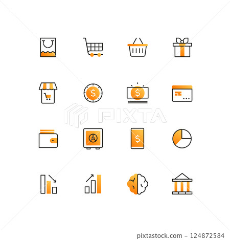 Business and finance - line design style icons set 124872584