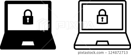 安全盾和鎖計算機圖示 1 安全盾和鎖計算機圖示 1 124872713