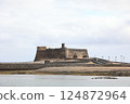 Castillo de San Gabriel.  Castillo de San Gabriel is a 16th century fort in the Spanish port city of Arrecife.  The fort is on the Canary Island of Lanzarote. 124872964