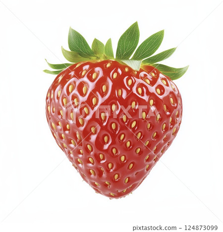 Fresh ripe strawberry isolated on white background with clipping path 124873099