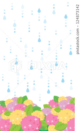 Hydrangea background illustration Vertical background Hydrangea background illustration Vertical background 124873142