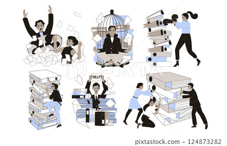 Dynamic and Engaging Workplace Scenes Featuring Teamwork, Collaboration, and Interaction Dynamic and Engaging Workplace Scenes Featuring Teamwork, Collaboration, and Interaction 124873282