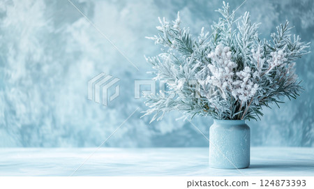 White flower background material (Generative AI) 124873393