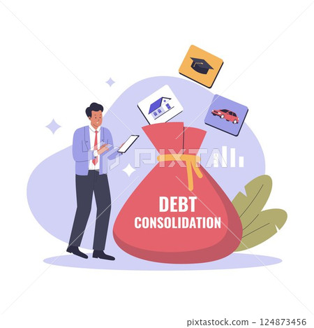 Debt Consolidation Illustration 124873456