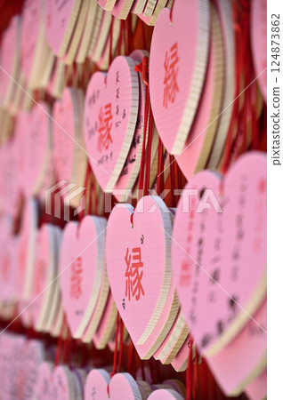 Heart-shaped votive plaque at Sanko Inari Shrine (Inuyama City, Aichi Prefecture) Heart-shaped votive plaque at Sanko Inari Shrine (Inuyama City, Aichi Prefecture) 124873862