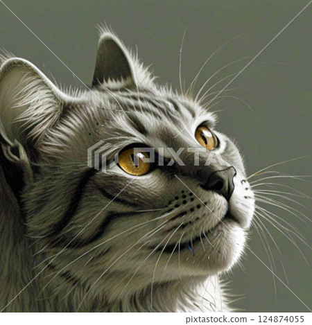 A cat looking up 124874055