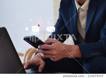Email communication and digital marketing concept. Email communication and digital marketing concept. 124874547