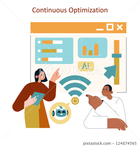 AI-driven home optimization illustrated through engaging interaction between two individuals and a digital interface. They explore data analytics and connectivity for enhanced living experiences. AI-driven home optimization illustrated through engaging interaction between two individuals and a digital interface. They explore data analytics and connectivity for enhanced living experiences. 124874565