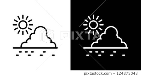 Ocean line icons 124875048