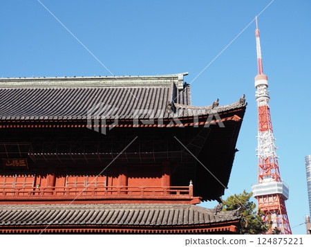 Zojoji and Tokyo Tower 124875221