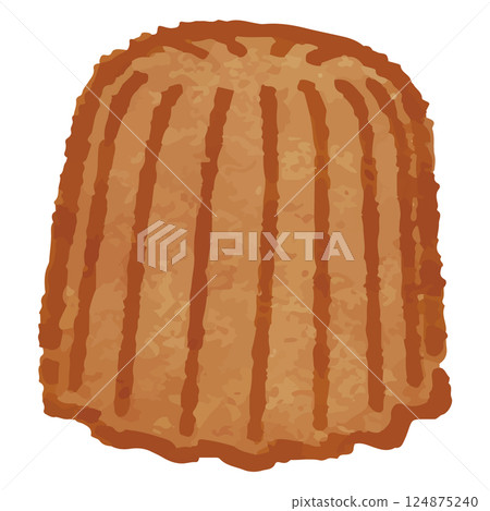 Vector illustration of a cute hand-drawn canelé 124875240