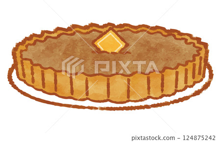 Vector illustration of a cute hand-drawn chocolate tart 124875242