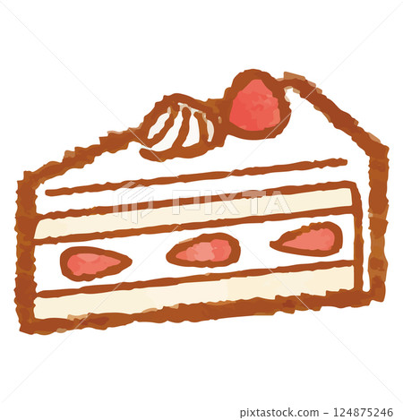 Vector illustration of a cute hand-drawn shortcake Vector illustration of a cute hand-drawn shortcake 124875246