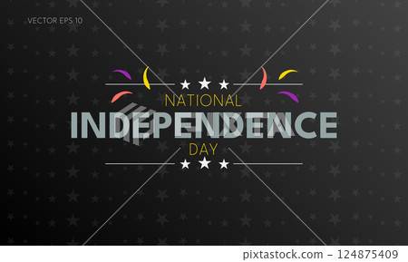 National Independence Day with Colorful Lines and Star Patterns 124875409