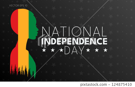 National Independence Day with Cultural Silhouette and Nature 124875410