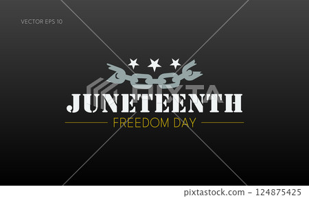 Juneteenth Chain and Star Freedom Day Poster 124875425
