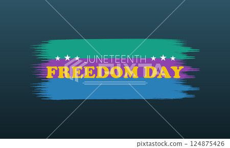 Juneteenth Colorful Brush Stroke Vector 124875426