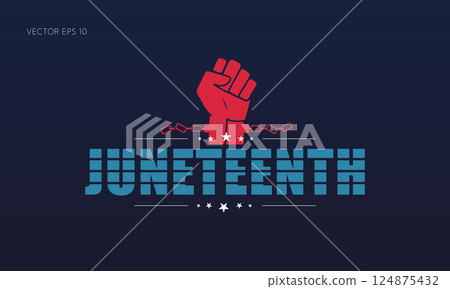 Juneteenth Freedom Day Red Fist Chain Design 124875432