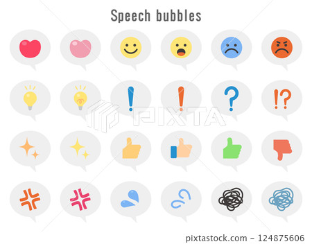 Emoji icon speech bubble set 124875606