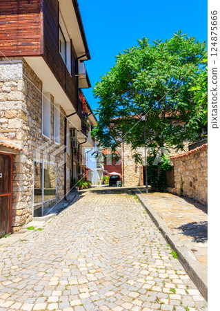 Narrow street of the old town of Nessebar in Bulgaria Narrow street of the old town of Nessebar in Bulgaria 124875666