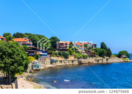 View of the embankment of the old town of Nessebar, Bulgaria View of the embankment of the old town of Nessebar, Bulgaria 124875668