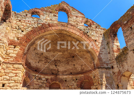 Byzantine Church of Saint Sophia, also known as the Old Bishopric in the old town of Nessebar, Bulgaria. UNESCO World Heritage Site 124875673