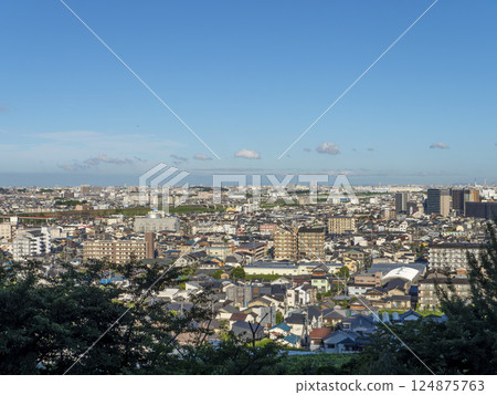 Osaka cityscape seen from a hill Osaka cityscape seen from a hill 124875763