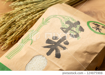Rice in a rice bag 124875908
