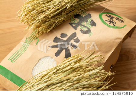 Rice in a rice bag 124875910
