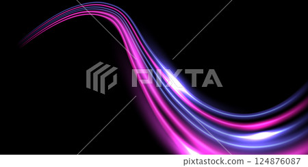 beautiful light speed line background on black background abstract design vector illustration 124876087