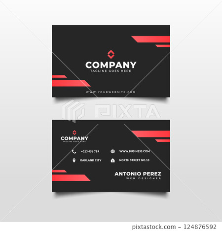 Black and Red Modern Business Card Template Black and Red Modern Business Card Template 124876592