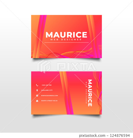 Colorful Liquid Gradient Business Card Template Colorful Liquid Gradient Business Card Template 124876594