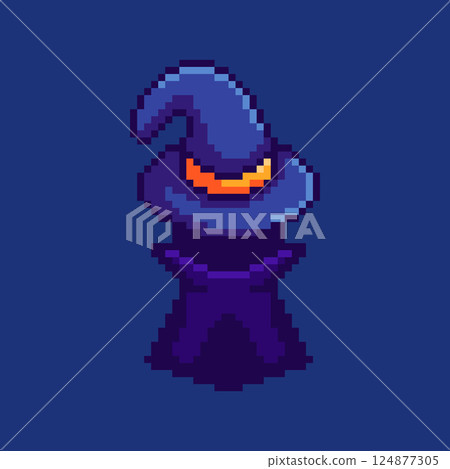 Pixel art Mysterious Mage game asset design Pixel art Mysterious Mage game asset design 124877305