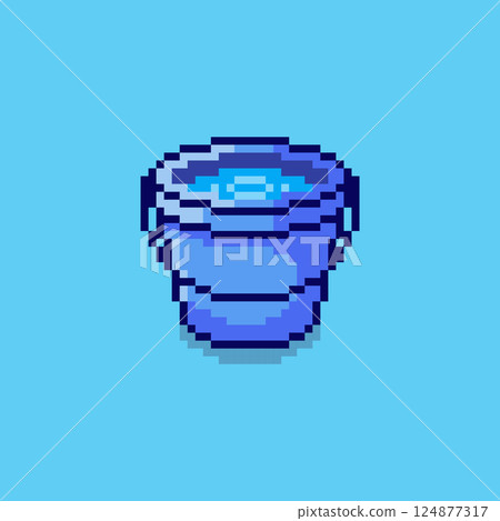 Pixel art Water Bucket game asset design Pixel art Water Bucket game asset design 124877317