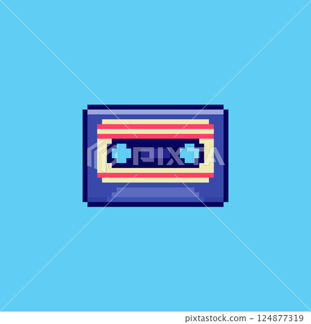 Pixel art Cassette Tape game asset design Pixel art Cassette Tape game asset design 124877319