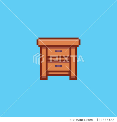 Pixel art Wooden Cupboard game asset design Pixel art Wooden Cupboard game asset design 124877322