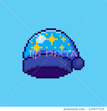 Pixel art Sleeping Cap game asset design 124877324