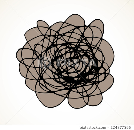 Unravel the tangled tangle. Vector drawing 124877596