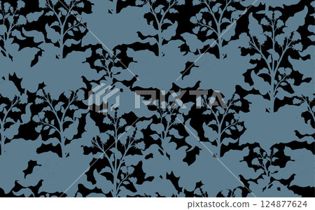 Big blooming burdock. Vector drawing pattern 124877624