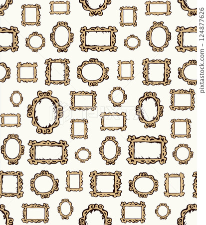 Framed mirrors. Vector drawing pattern 124877626