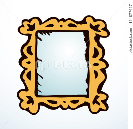 Framed mirror. Vector drawing icon 124877627