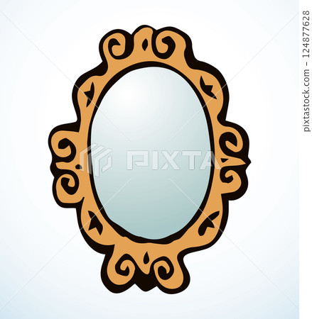 Framed mirror. Vector drawing icon Framed mirror. Vector drawing icon 124877628