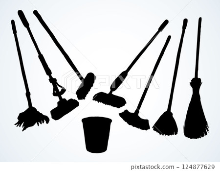 Bin for cleaning. Vector drawing 124877629