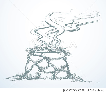 Stone Altar. Vector drawing Stone Altar. Vector drawing 124877632