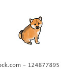 可愛的柴犬小狗插圖 124877895