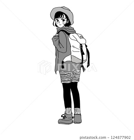 背包登山女孩 124877902