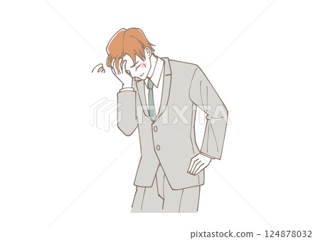 Illustration of a male businessman who has failed 124878032